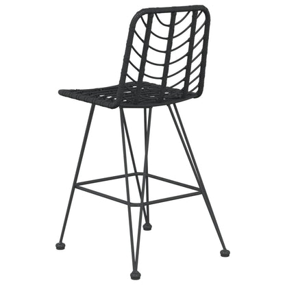 Barhocker 2 Stk. Schwarz 45x56x103,5 cm PE-Rattan und Stahl