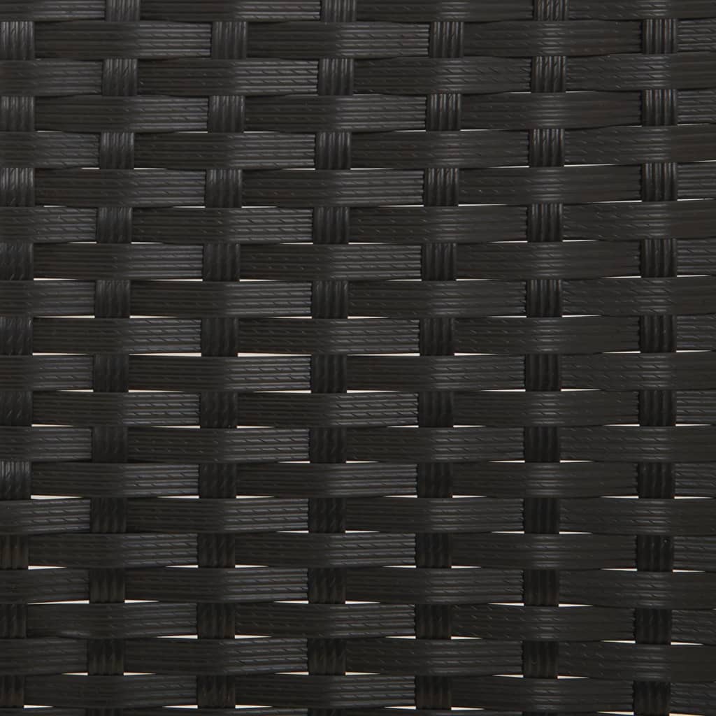 Gartenbank 3-Sitzer mit Kissen Schwarz Poly Rattan