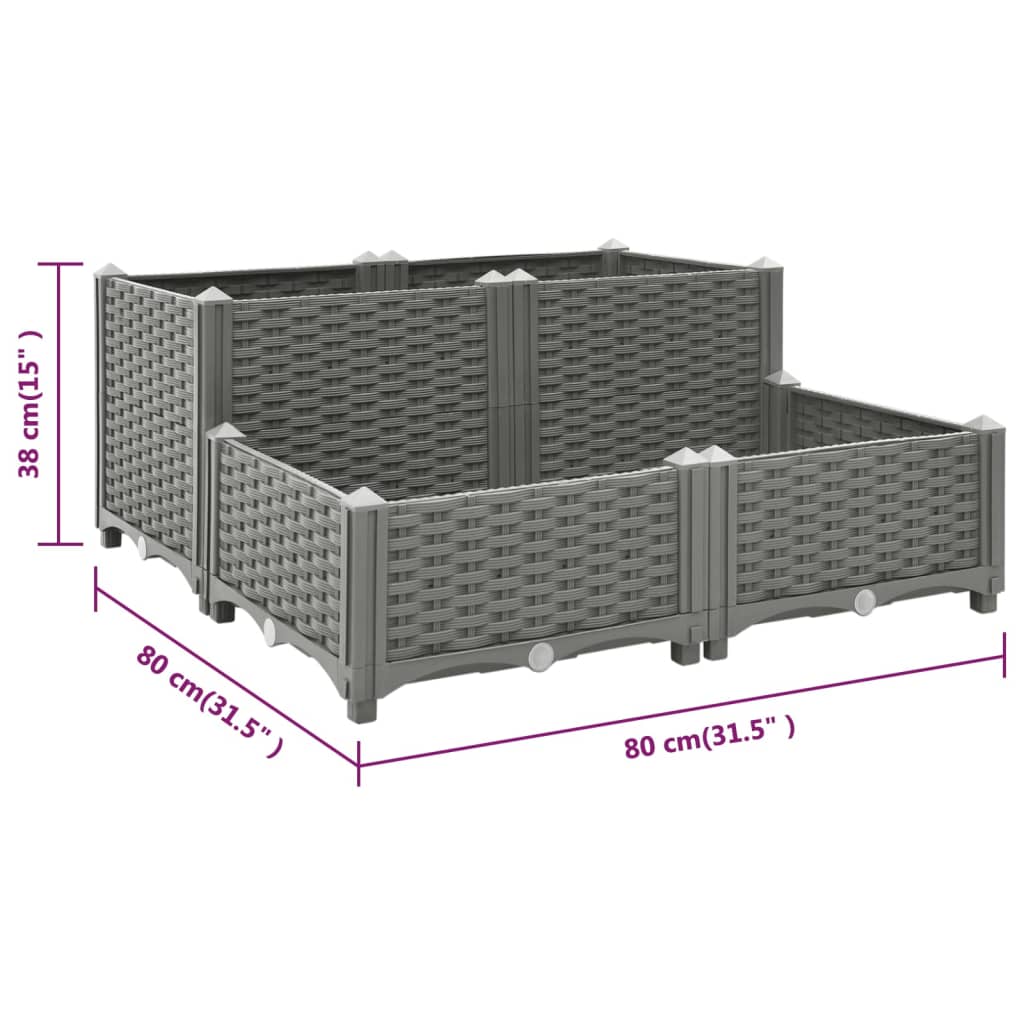 Hochbeet 80x80x38 cm Polypropylen