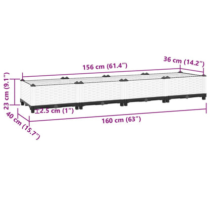 Hochbeet 160x40x23 cm Polypropylen