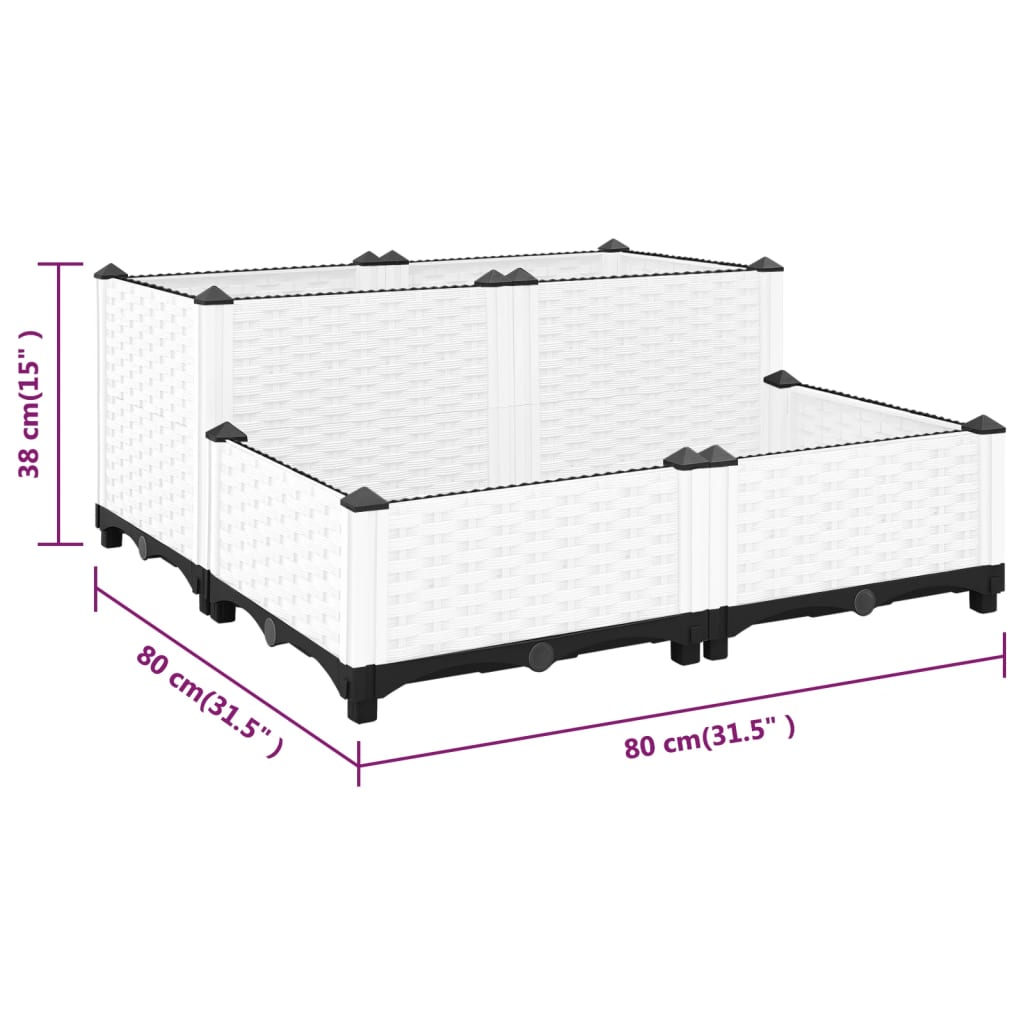 Hochbeet 80x80x38 cm Polypropylen