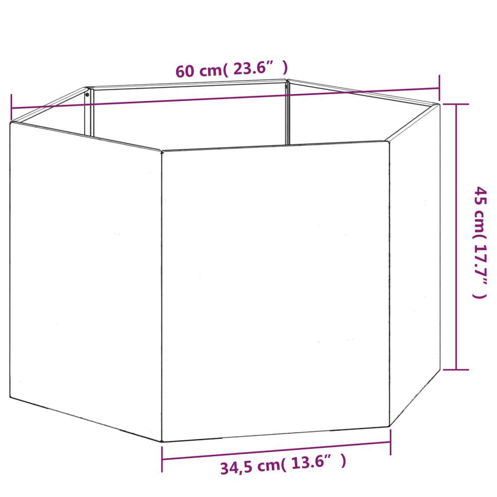 Pflanzkübel Rostig 60x60x45 cm Cortenstahl