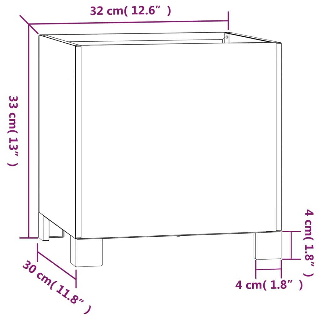 Pflanzkübel mit Beinen 2 Stk. Rostig 32x30x33 cm Cortenstahl