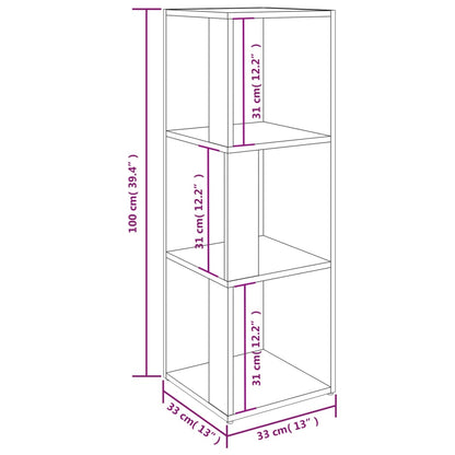 Eckregal Braun Eichen-Optik 33x33x100 cm Holzwerkstoff