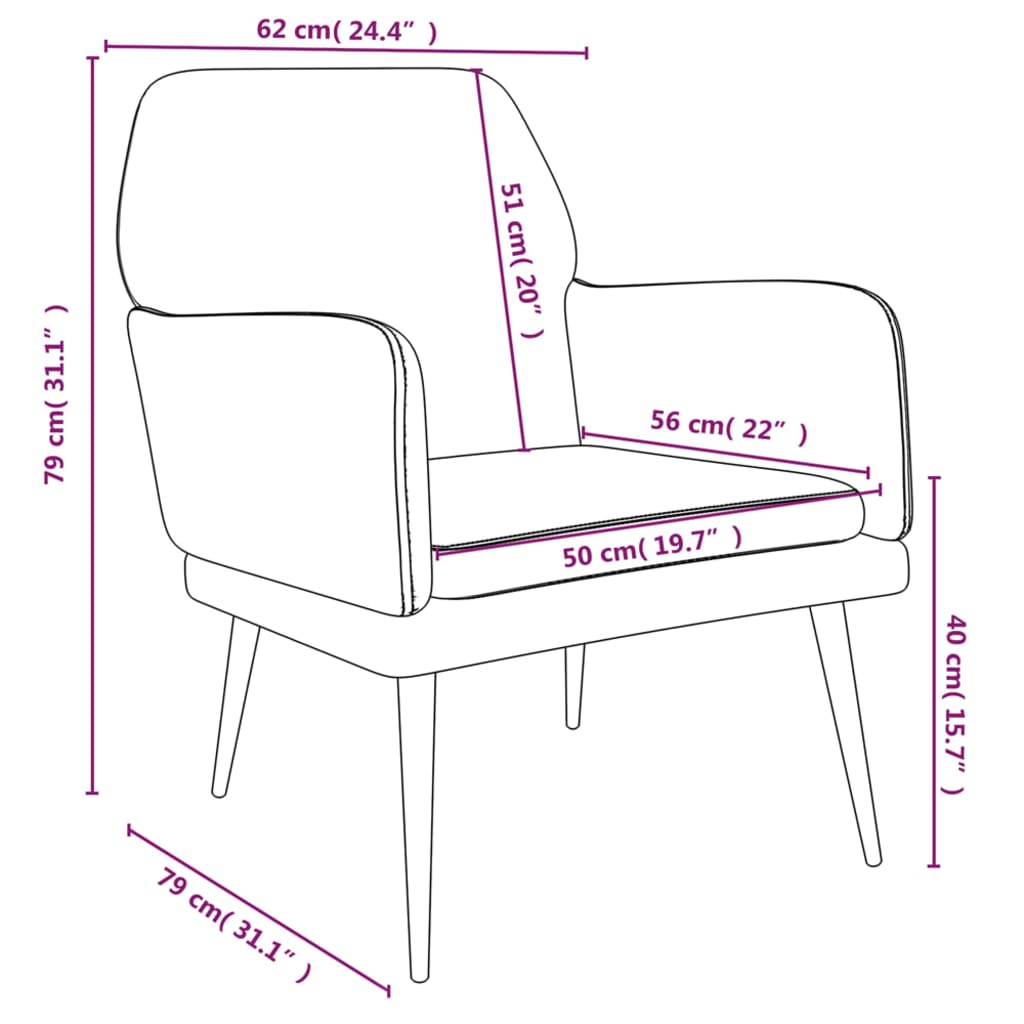 Sessel Hellgrau 62x79x79 cm Samt