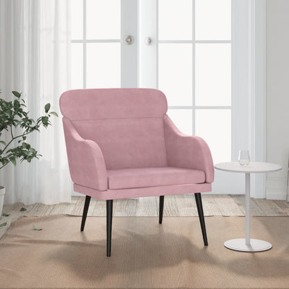 Sessel Rosa 63x76x80 cm Samt