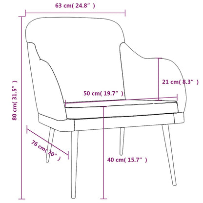 Sessel Creme 63x76x80 cm Samt