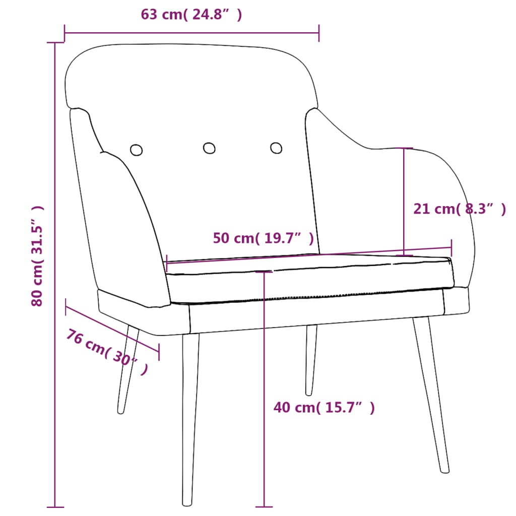 Sessel Dunkelgrün 63x76x80 cm Stoff