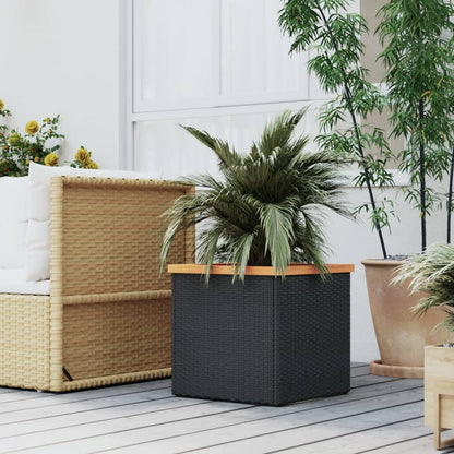 Pflanzkübel Schwarz 40x40x40 cm Poly Rattan