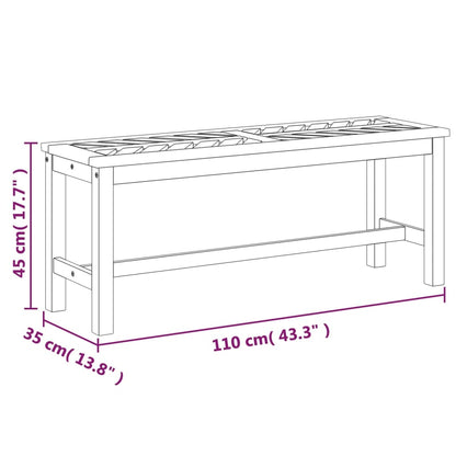 Gartenbank 110 cm Massivholz Akazie