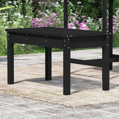 Gartenbank Schwarz 80x44x45 cm Massivholz Kiefer