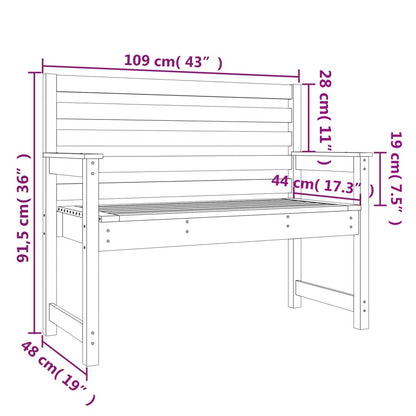 Gartenbank Honigbraun 109x48x91,5 cm Massivholz Kiefer