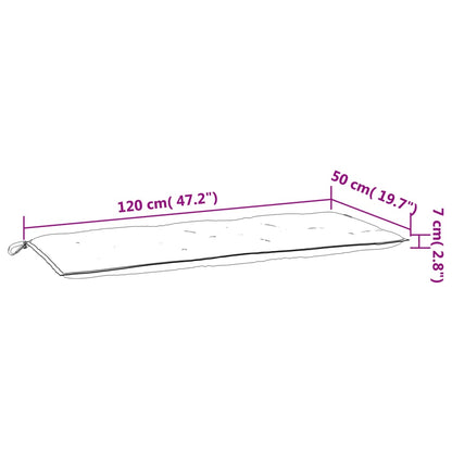 Gartenbank-Auflage Blattmuster 120x50x7 cm Stoff