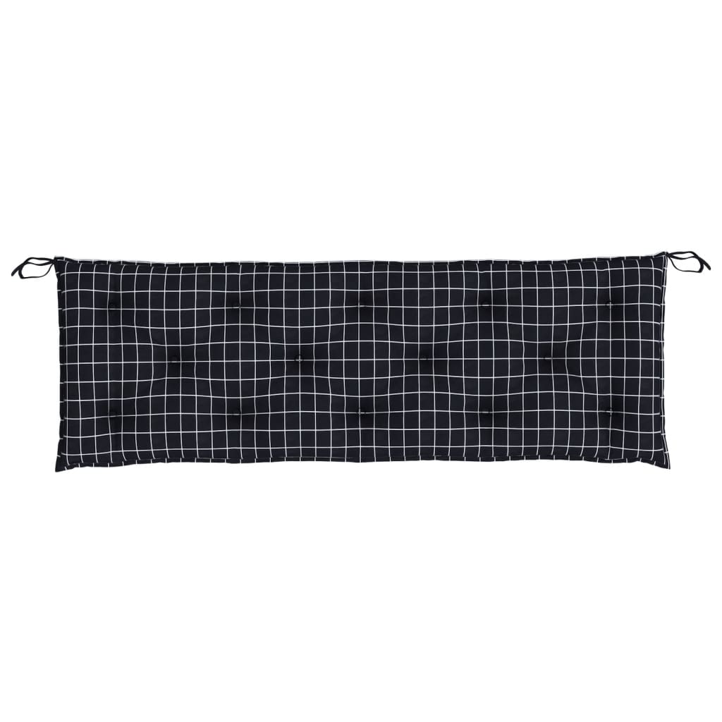 Gartenbank-Auflage Schwarz Karomuster 150x50x7 cm Oxford-Gewebe