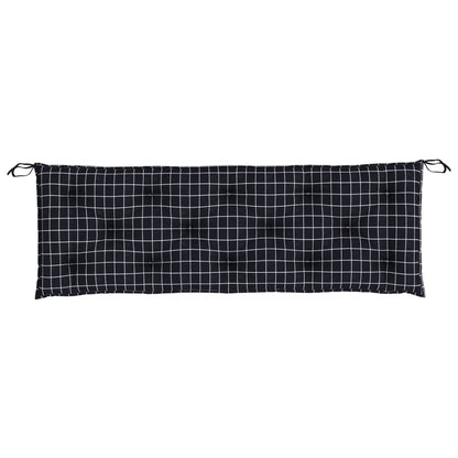 Gartenbank-Auflage Schwarz Karomuster 150x50x7 cm Oxford-Gewebe