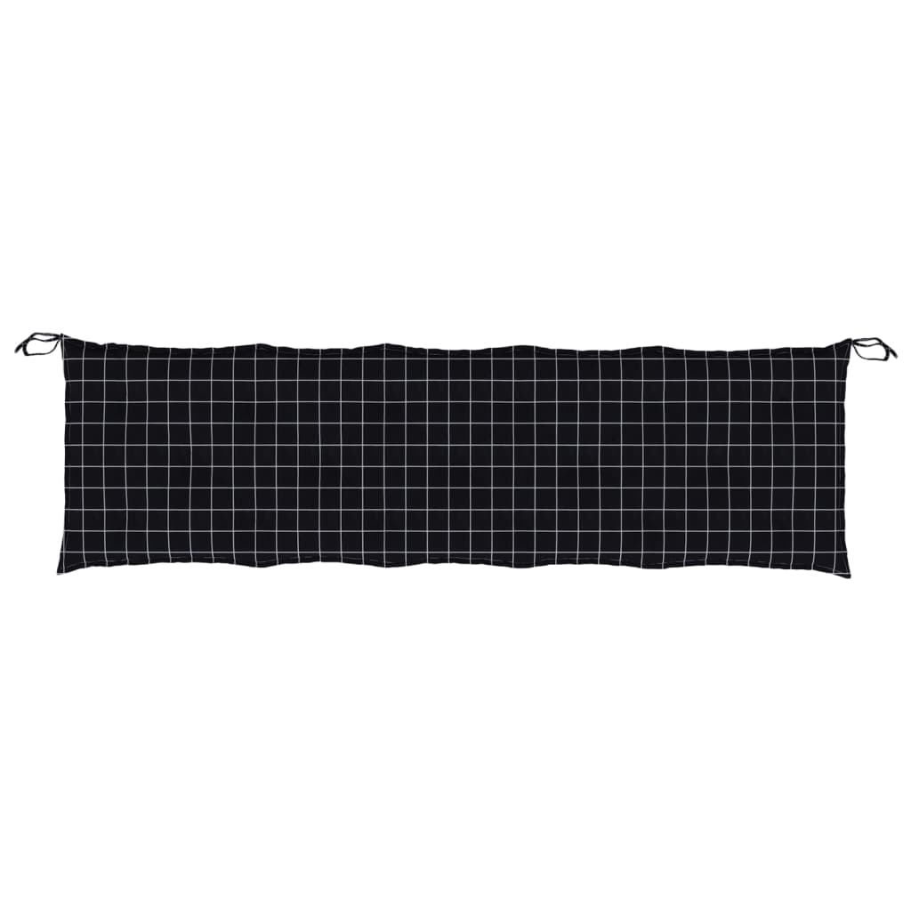 Gartenbank-Auflage Schwarz Karomuster 180x50x7 cm Oxford-Gewebe