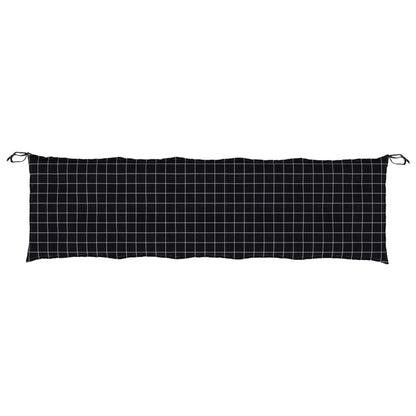 Gartenbank-Auflage Schwarz Karomuster 180x50x7 cm Oxford-Gewebe