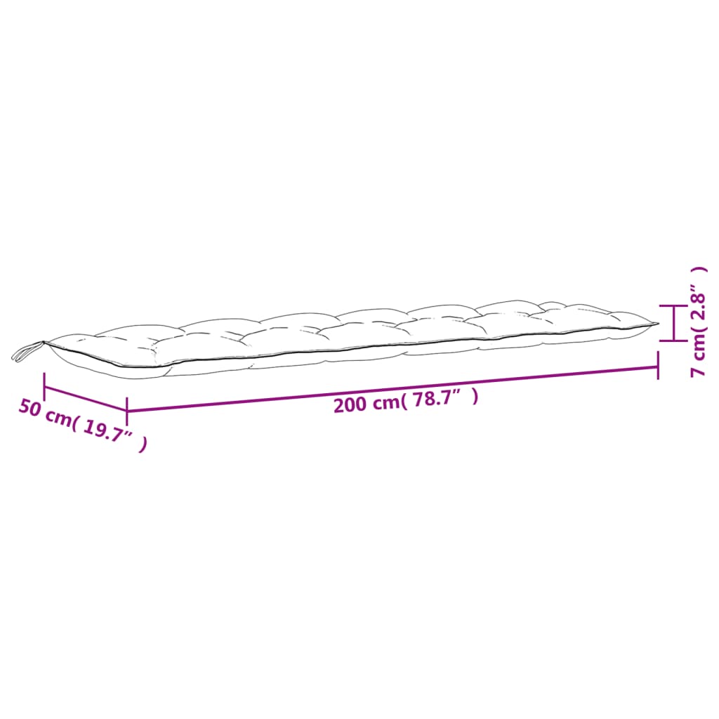 Gartenbank-Auflage Weinrot 200x50x7 cm Oxford-Gewebe