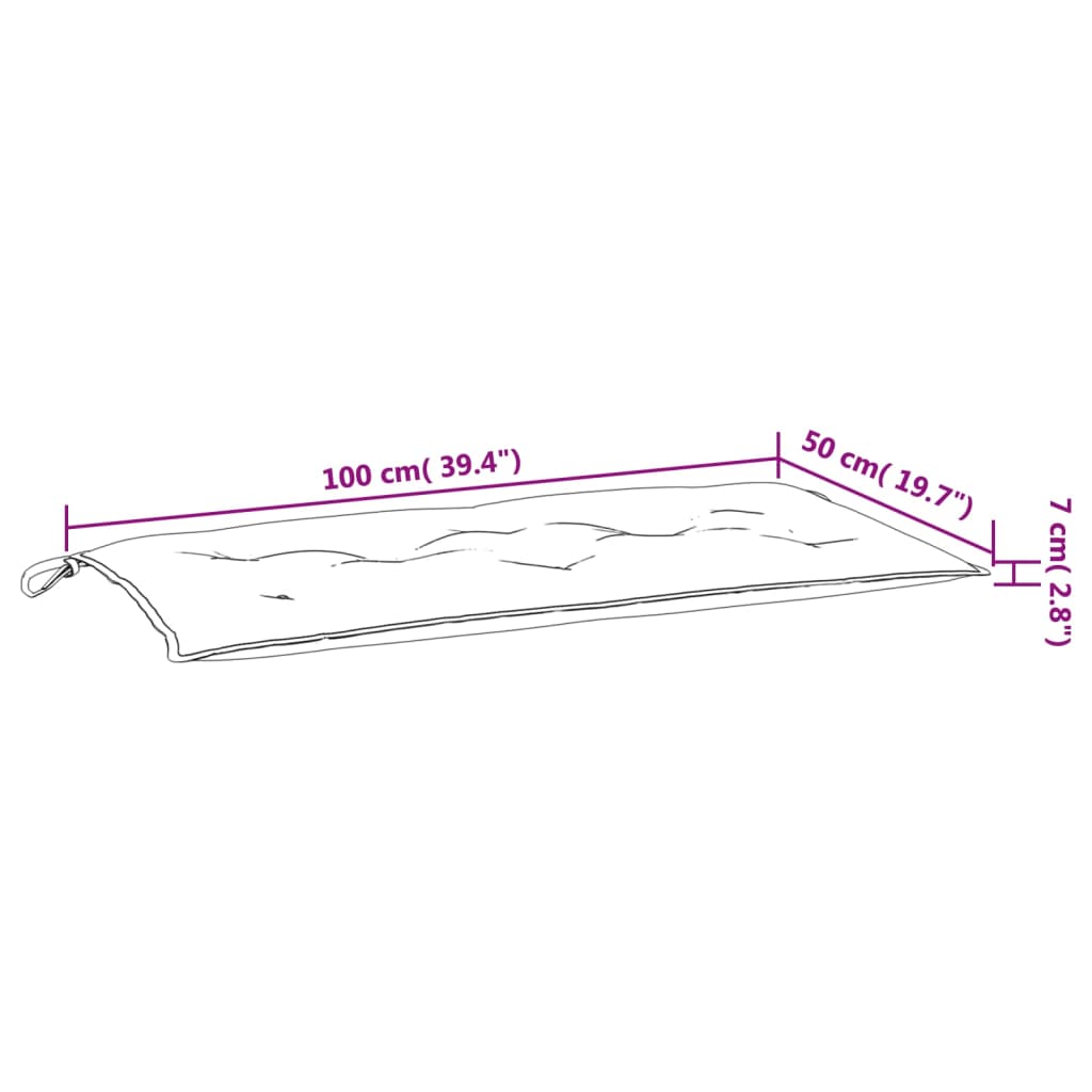 Gartenbank-Auflagen 2 Stk. Rosa 100x50x7 cm Stoff