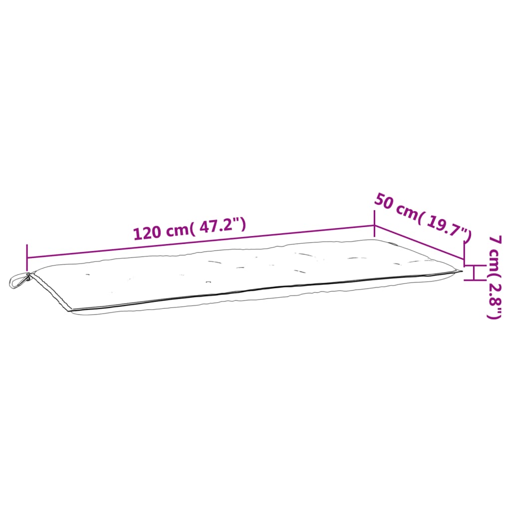 Gartenbank-Auflagen 2 Stk. Weinrot 120x50x7 cm Oxford-Gewebe