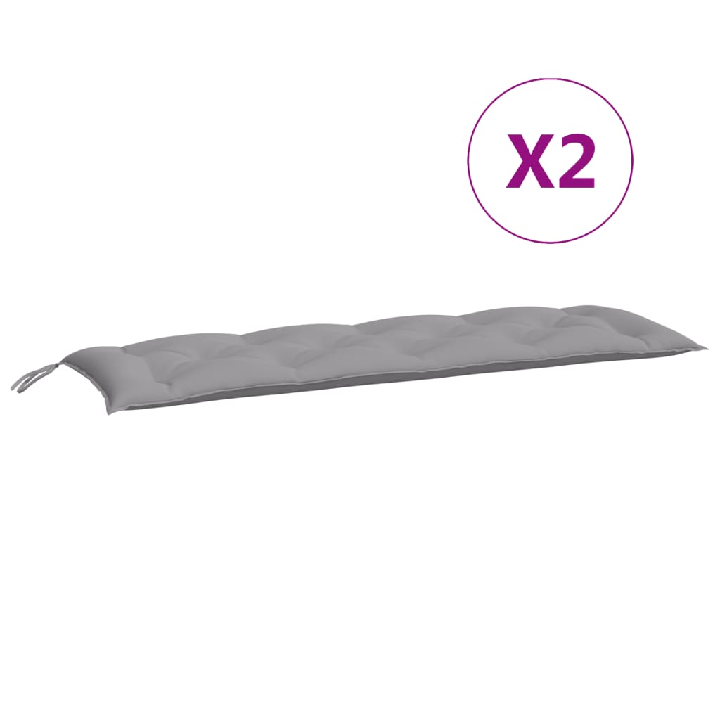 Gartenbank-Auflagen 2 Stk. Grau 150x50x7 cm Oxford-Gewebe