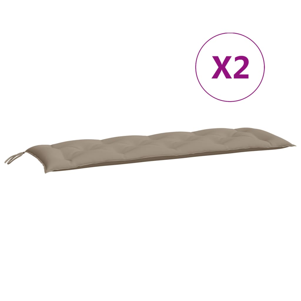 Gartenbank-Auflagen 2 Stk. Taupe 150x50x7 cm Oxford-Gewebe