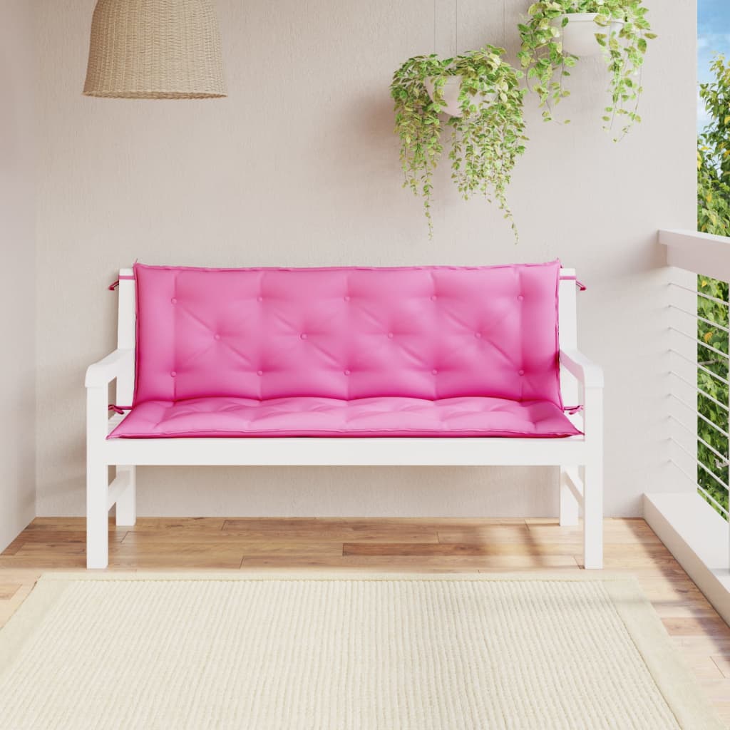 Gartenbank-Auflagen 2 Stk. Rosa 150x50x7 cm Stoff