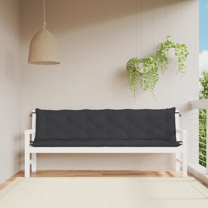 Gartenbank-Auflagen 2 Stk. Schwarz 200x50x7 cm Oxford-Gewebe