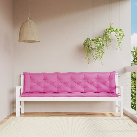 Gartenbank-Auflagen 2 Stk. Rosa 200x50x7 cm Stoff