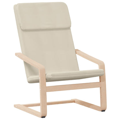 Relaxsessel mit Hocker Creme Stoff