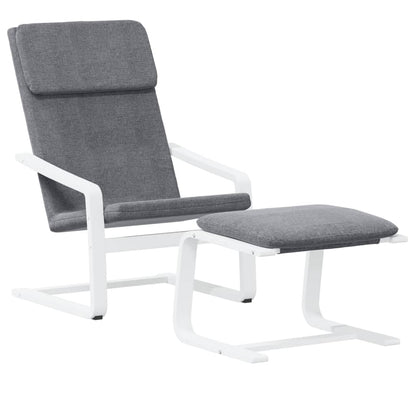 Relaxsessel mit Hocker Dunkelgrau Stoff