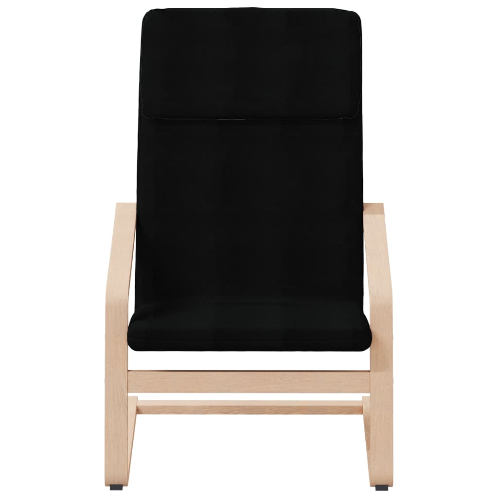 Relaxsessel mit Hocker Schwarz Stoff