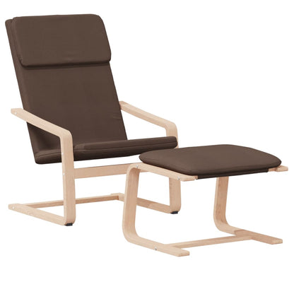 Relaxsessel mit Hocker Dunkelbraun Stoff