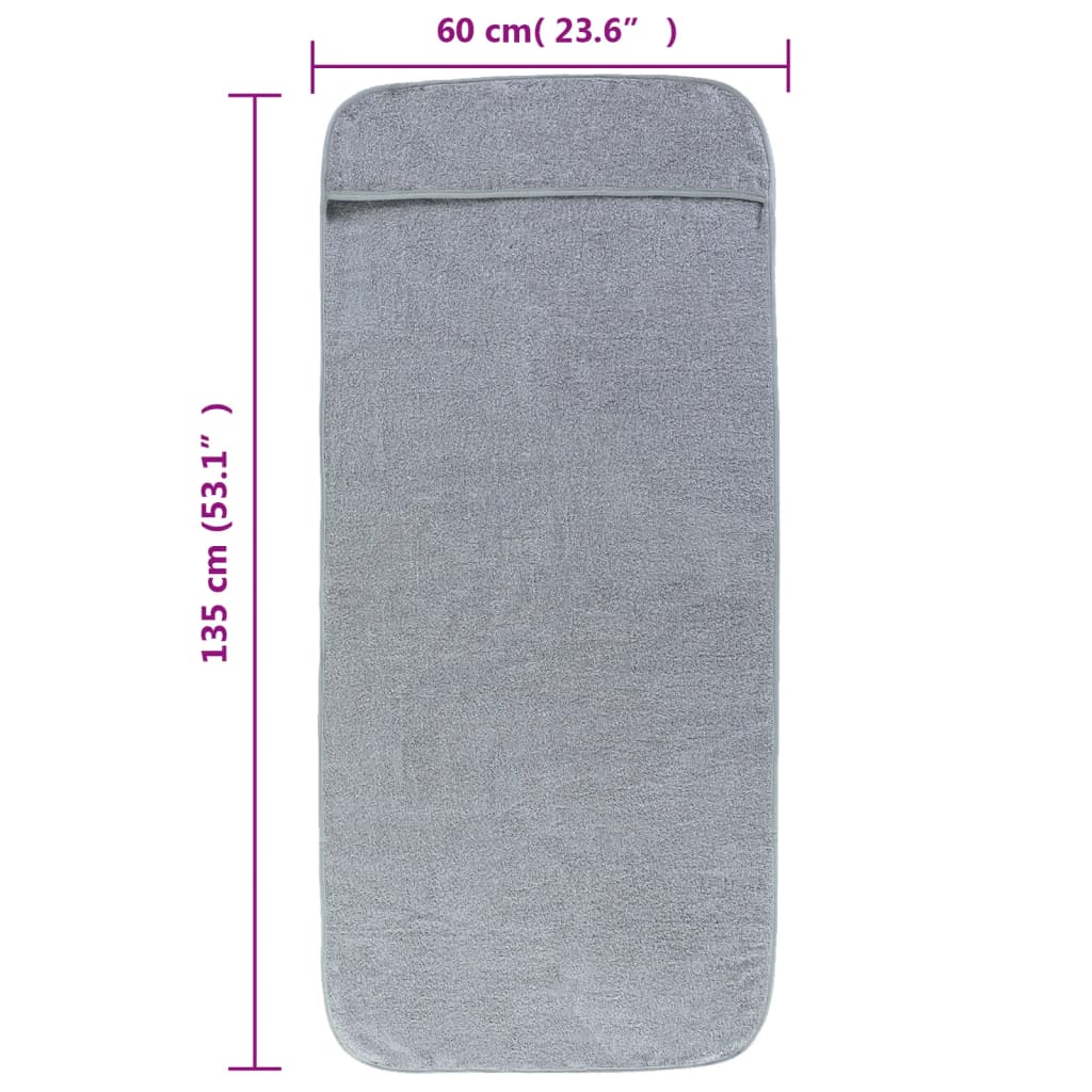 Strandtücher 2 Stk. Grau 60x135 cm Stoff 400 GSM