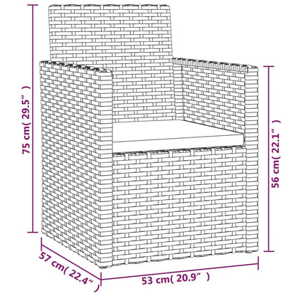 Gartensessel mit Kissen Schwarz Poly Rattan