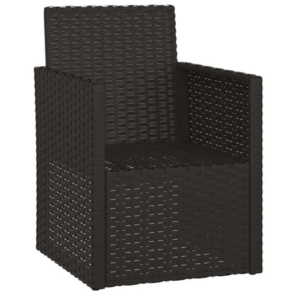 Gartensessel mit Kissen Schwarz Poly Rattan