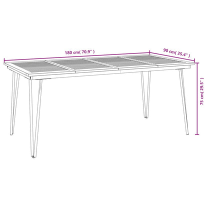 Gartentisch Haarnadel-Tischbeine 180x90x75 cm Akazie Massivholz