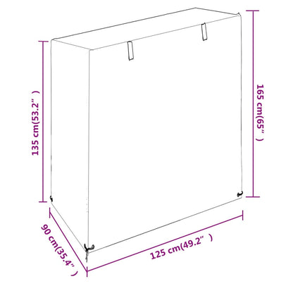 Abdeckungen für Schaukelbank 2 Stk. 8 Ösen 125x90x135/165 cm