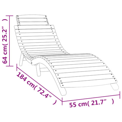 Sonnenliegen 2 Stk. mit Tisch Weiß Massivholz Akazie