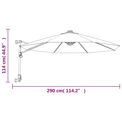 Wand-Sonnenschirm Knallrot 290 cm