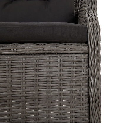 Gartenbank 2-Sitzer mit Kissen Schwarz Poly Rattan