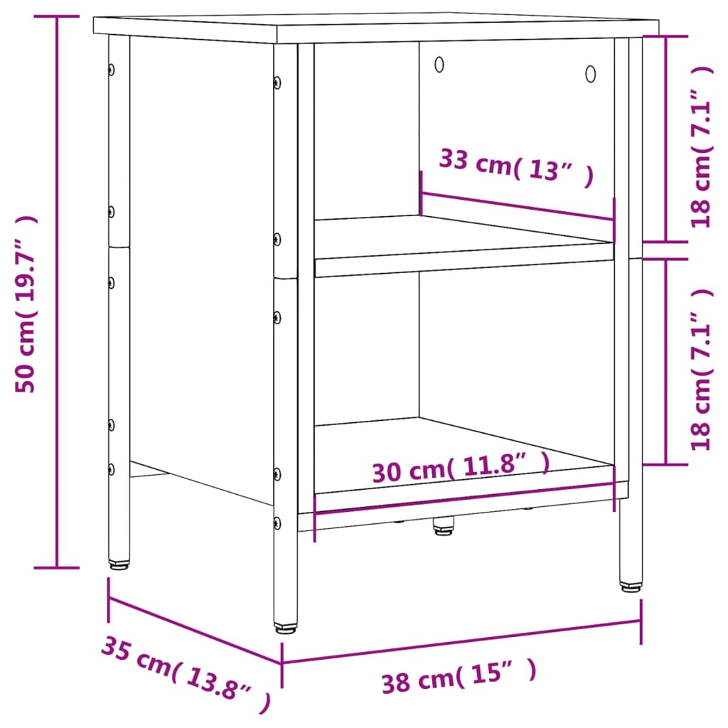 Schuhregal Sonoma-Eiche 38x35x50 cm Holzwerkstoff