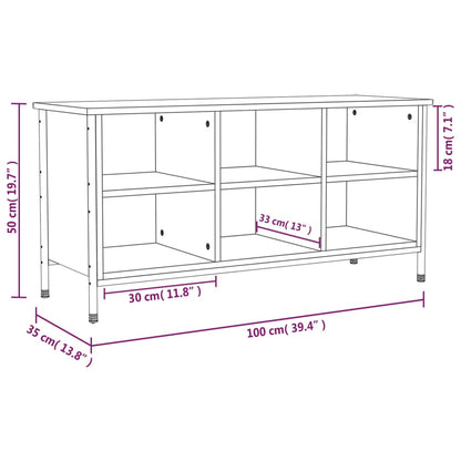 Schuhregal Schwarz 100x35x50 cm Holzwerkstoff