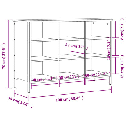 Schuhregal Braun Eichen-Optik 100x35x70 cm Holzwerkstoff