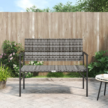 Gartenbank 2-Sitzer Grau Poly Rattan