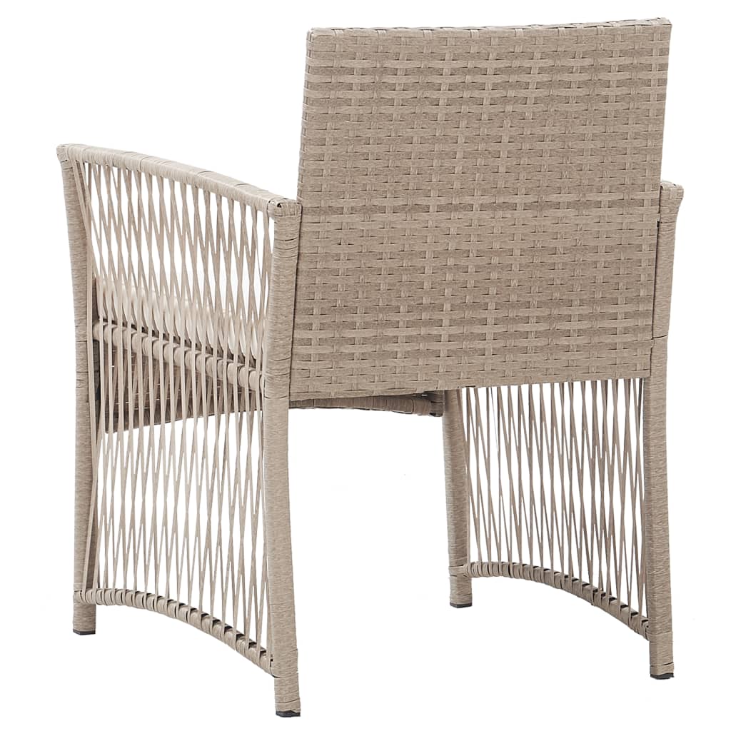 Gartensessel mit Sitzkissen 2 Stk. Beige Poly Rattan