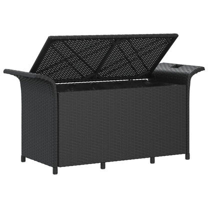 Gartenbank mit Kissen Schwarz 116x46x57 cm Poly Rattan