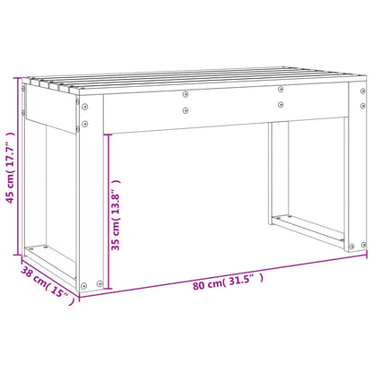 Gartenbank Honigbraun 80x38x45 cm Massivholz Kiefer