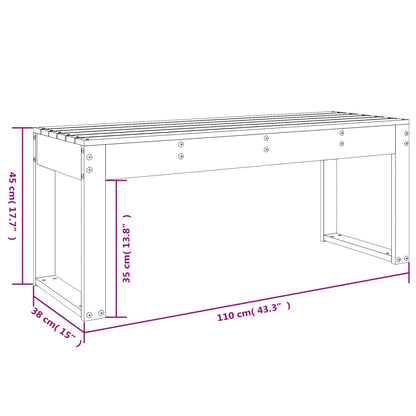 Gartenbank 110x38x45 cm Massivholz Kiefer