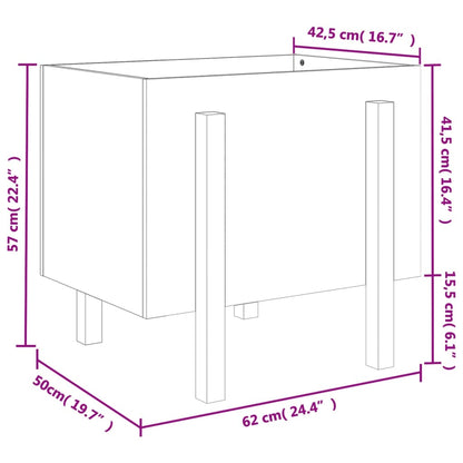 Pflanzkübel Weiß 62x50x57 cm Massivholz Kiefer